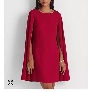 LAUREN RALPH LAUREN Women's Cape Georgette Cocktail Dress Size 12